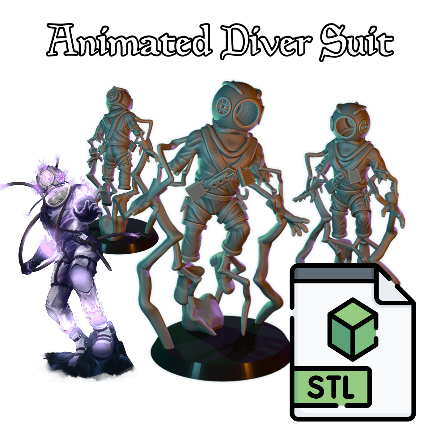 Animated Diver STL