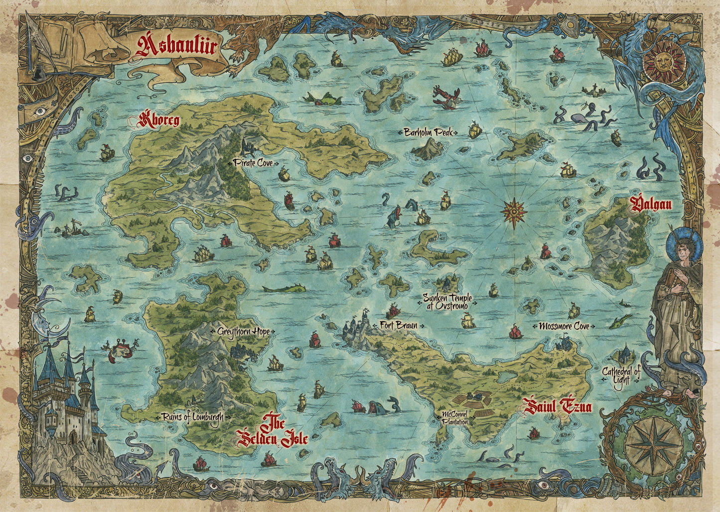 Map of Ashantiir A2 Print
